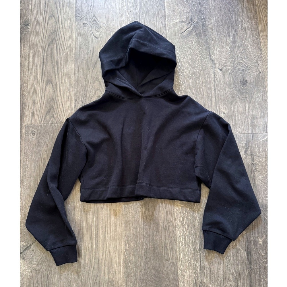 Alo Yoga Bae Hoodie S Black Cropped Drawstring-Free ~ Newest Style W3814R ~ NWOT